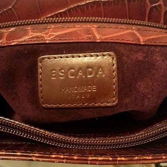 🤩🤩🤩PRICE REDUCED!!!🤩🤩🤩 ESCADA CROCODILE PRINT LEATHER HANDBAG - Picture 4 of 7